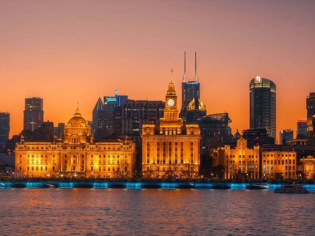 Shanghai Bund skyline during a short China transit stopover