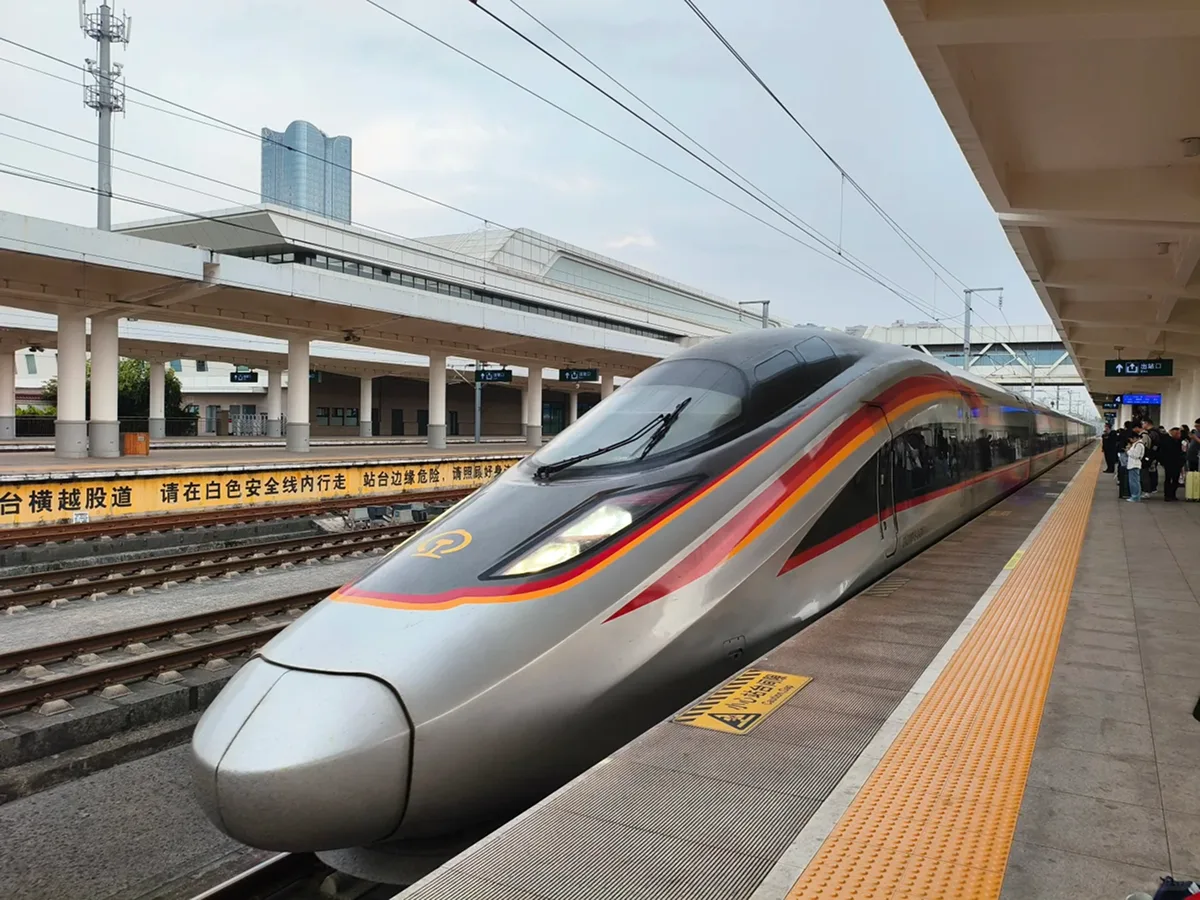 Waiting on the platform for a high-speed train