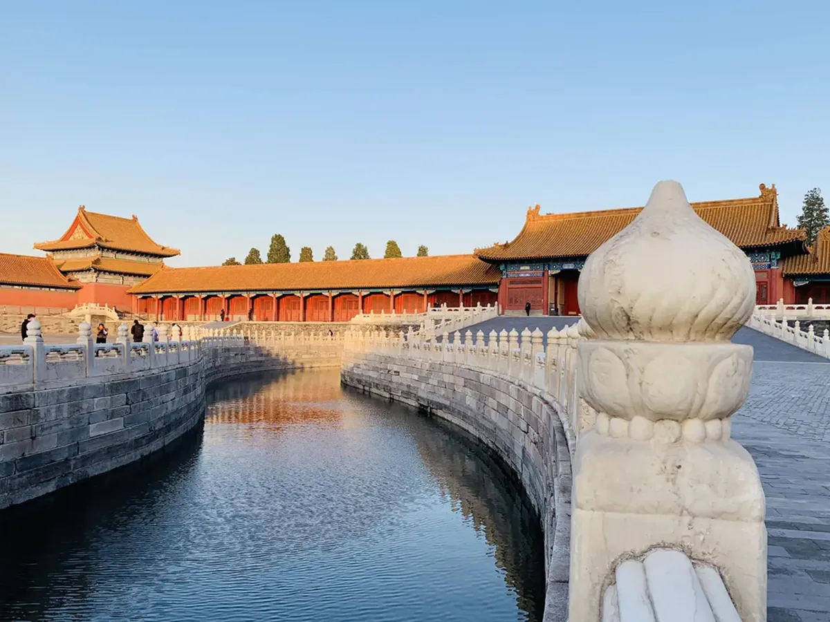 Golden Water Bridge inside the Forbidden City Meridian Gate