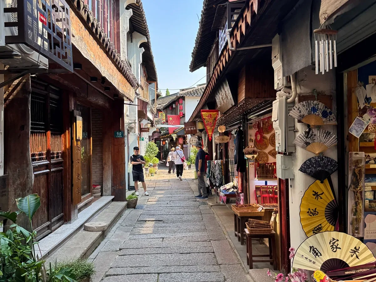 Pedestrian lane along a canal in Zhujiajiao