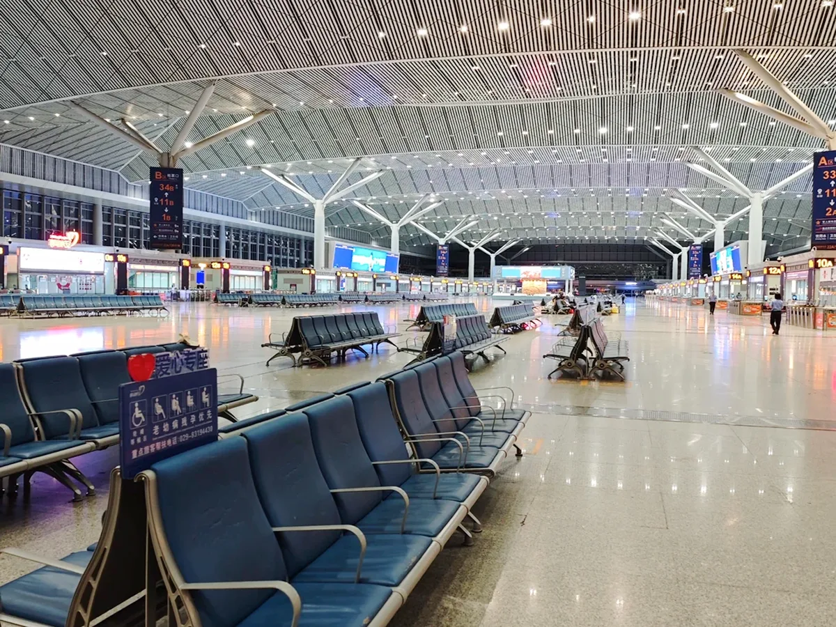 Departure hall at Xi'an North high-speed railway station