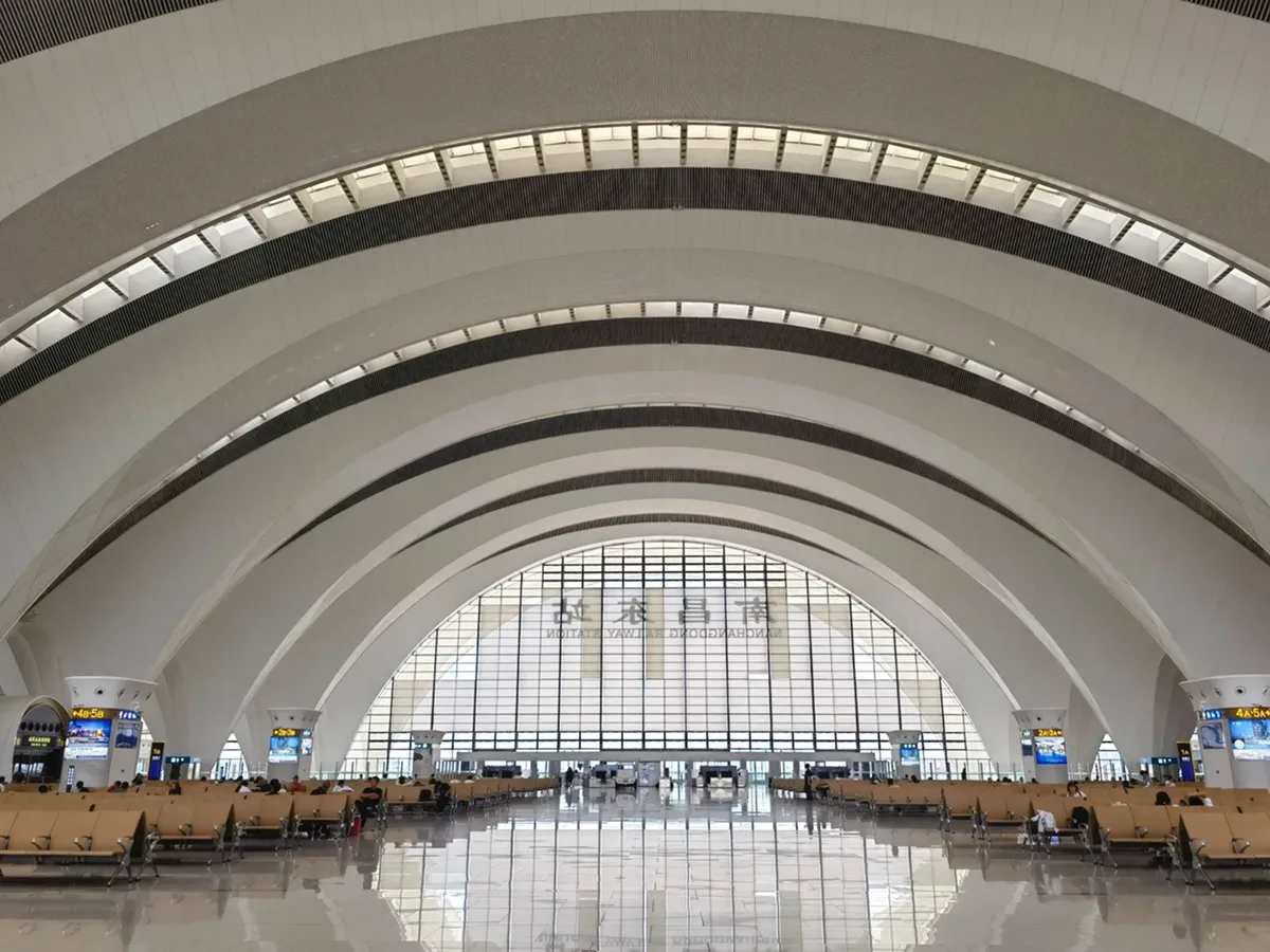 High-speed railway departure hall for China trip planning
