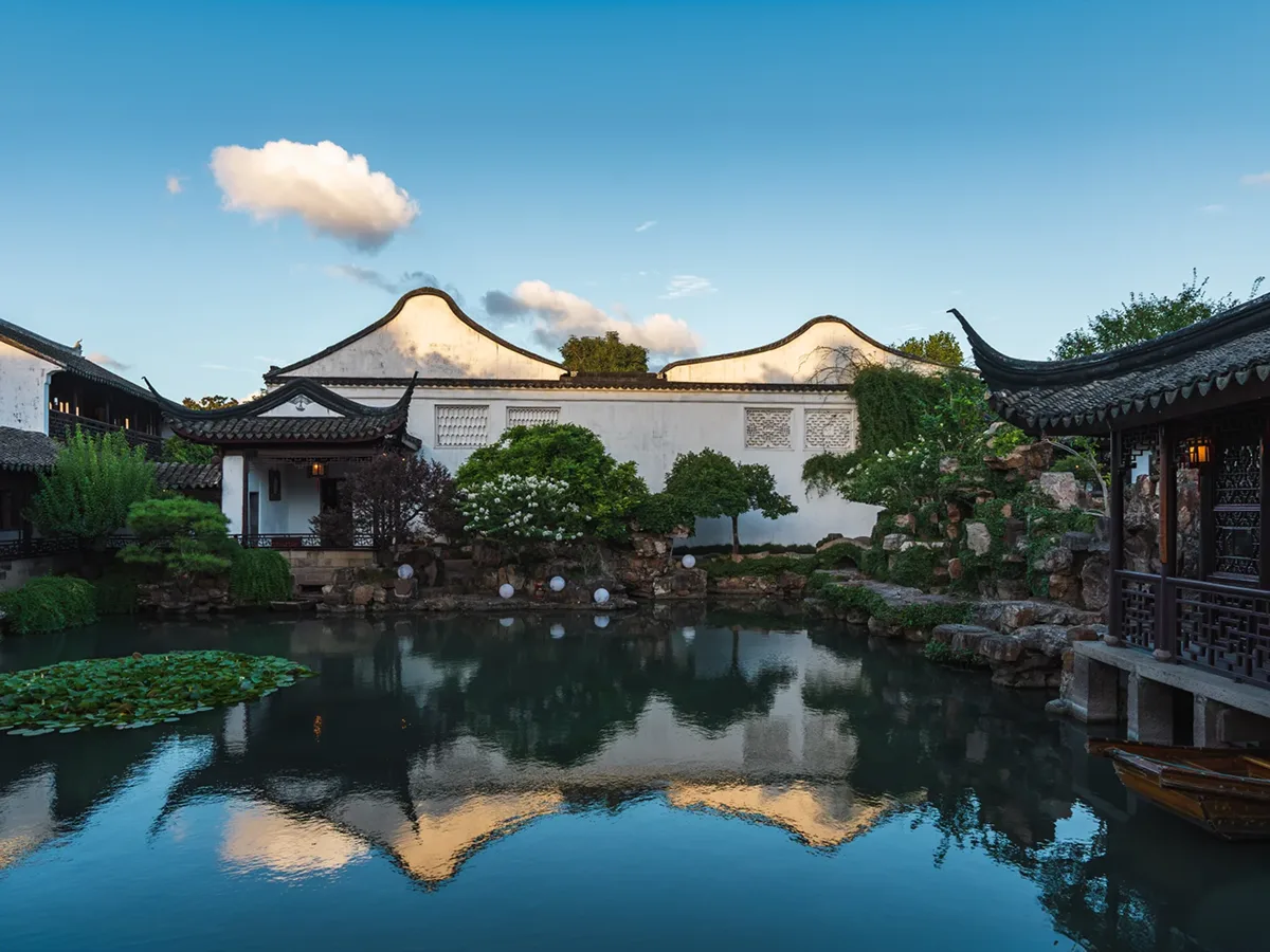Classical garden in Suzhou on an East China route