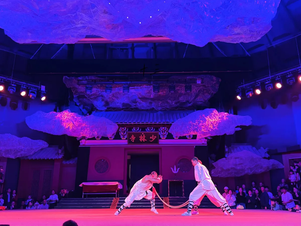 Scheduled kung fu show on a Shaolin Temple China tour